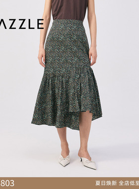 DAZZLE 地素奥莱裙2025年秋季黑色长裙