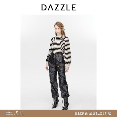 DAZZLE地素条纹长袖针织