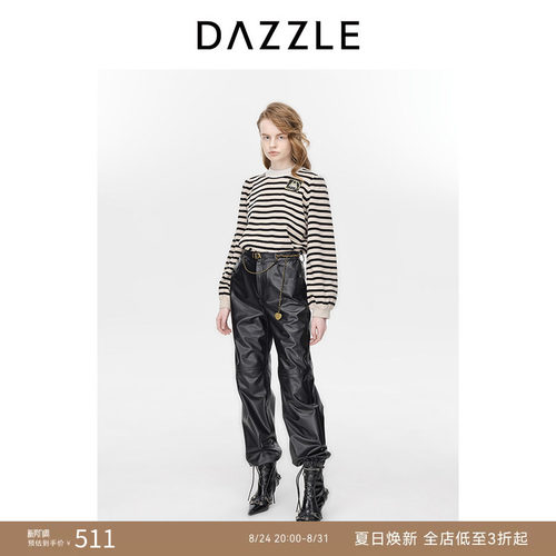DAZZLE地素条纹长袖针织