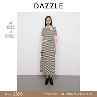 DAZZLE 地素奥莱毛衣2025年春季黑色针织夹条套装