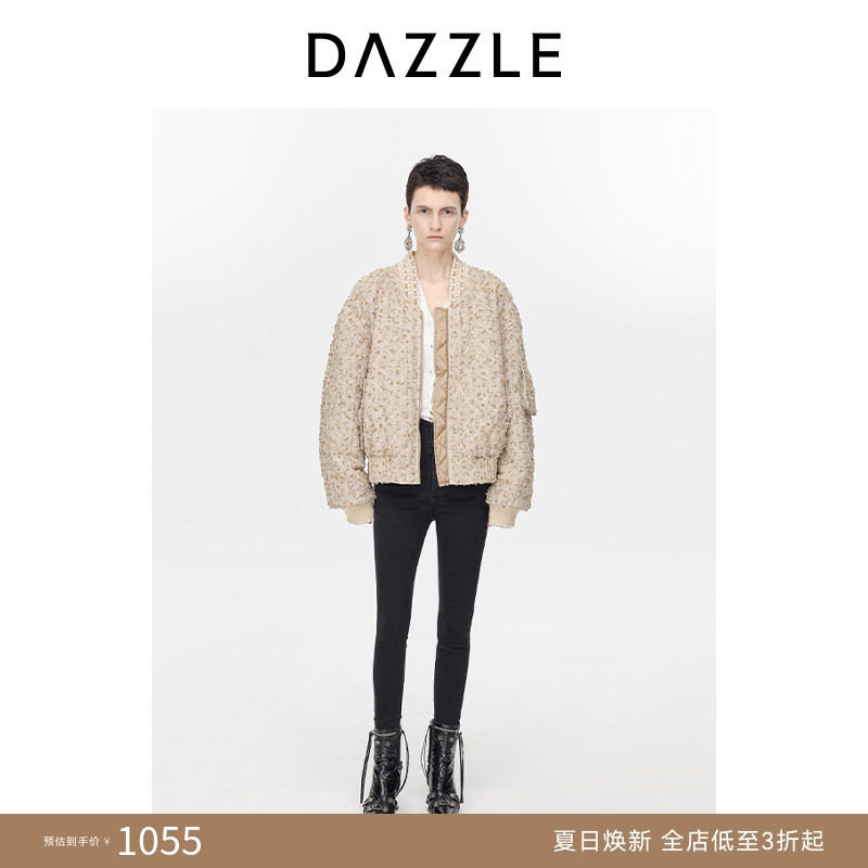 【奥莱专供】DAZZLE地素奥莱 花纱夹克冬季优雅别致棉服外套女