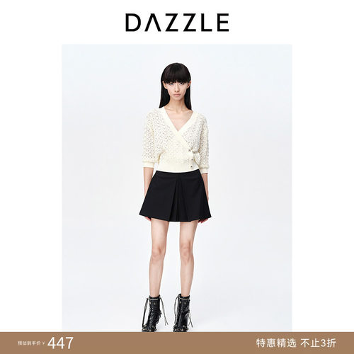 DAZZLE蕾丝斜襟针织开衫地素夏装