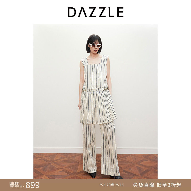 DAZZLE地素竖条纹连衣裙图片