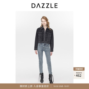 【奥莱】DAZZLE地素奥莱 短外套春秋女装木耳边感牛仔上衣