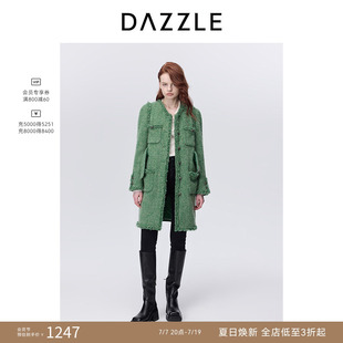 【奥莱】DAZZLE地素奥莱长大衣冬复古摩登装饰扣长款毛呢外套