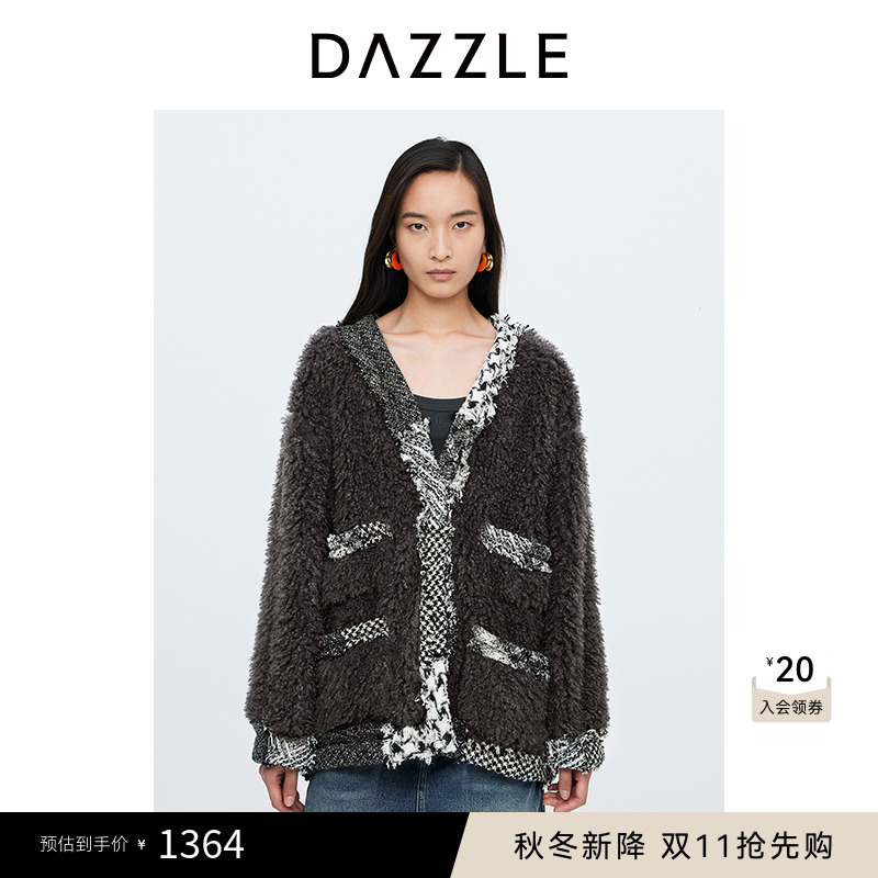 DAZZLE地素卷毛短外套