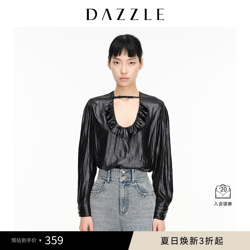 dazzle地素奥莱秋装款水波纹黑色