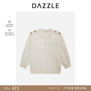 【奥莱】DAZZLE 地素奥莱毛衣女白色针织长袖套衫
