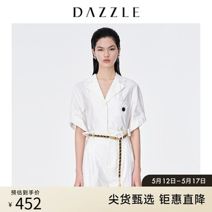 领蝴蝶结法式 DAZZLE地素奥莱 西装 上衣女 夏季 衬衫