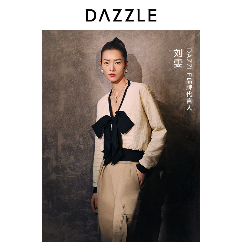 【奥莱专供】刘雯同款DAZZLE地素奥莱春夏蝴蝶结装饰针织衫毛衣女图片