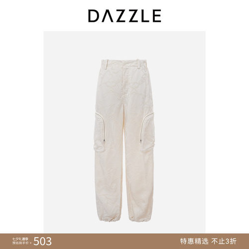 DAZZLE地素提花休闲工装裤