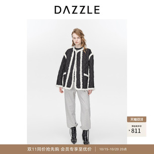 【奥莱】DAZZLE地素奥莱菱形格撞色外套冬季时髦棉服