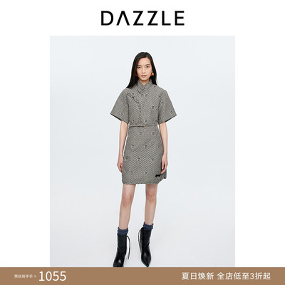 DAZZLE地素刺绣旗袍连衣裙