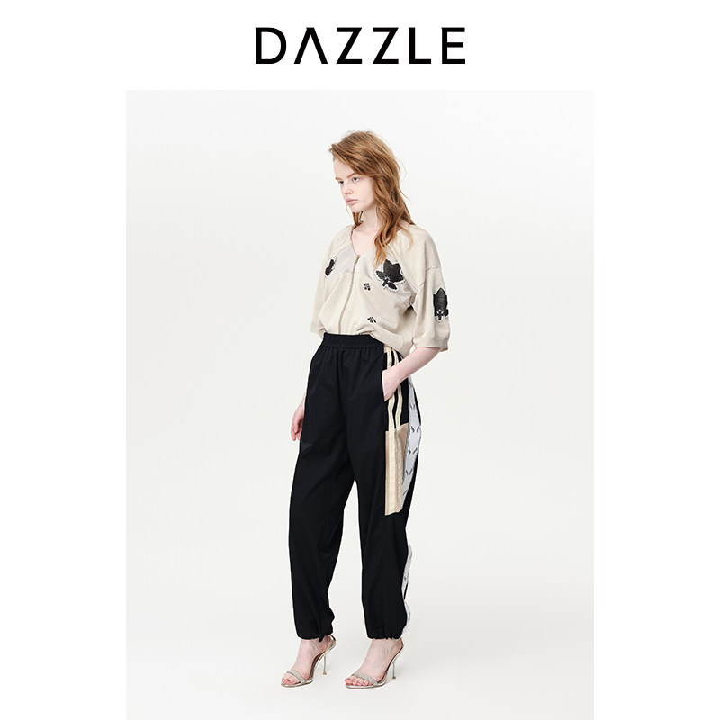 DAZZLE地素嵌花拼接针织开衫图片