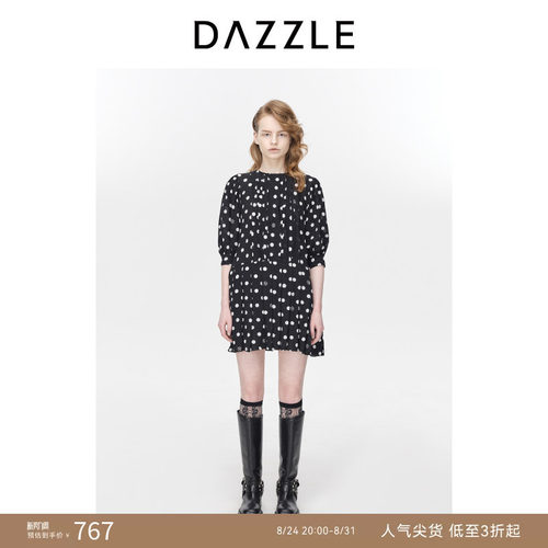 DAZZLE地素波点连衣裙