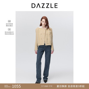 【奥莱】DAZZLE地素奥莱短大衣冬千金风钉珠水钻徽标毛呢外套