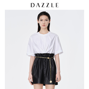 DAZZLE地素奥莱 春夏款可拆式收腰衬衫连衣裙裙子套装