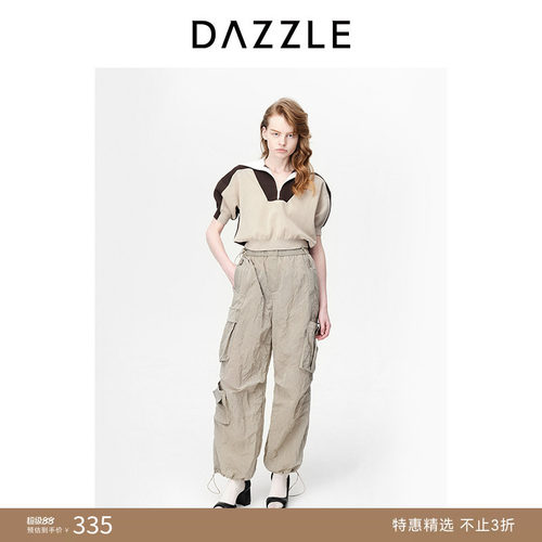 DAZZLE地素复古撞色针织衫