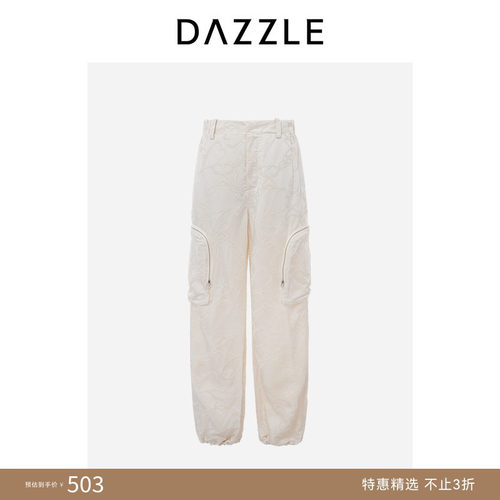 DAZZLE地素提花休闲工装裤