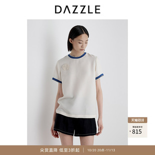 DAZZLE地素奥莱 夏季短袖T恤简约高智感小上衣女