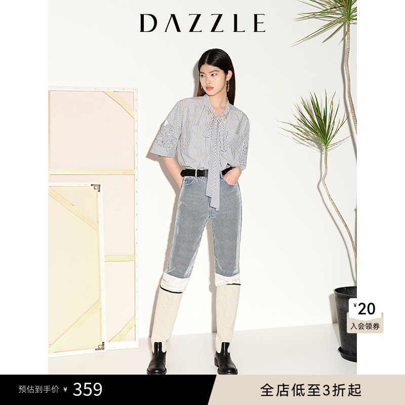 镂空拼贴	莱赛尔棉	系带领口