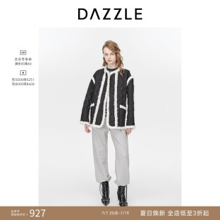 【奥莱】DAZZLE地素奥莱菱形格撞色外套冬季时髦棉服