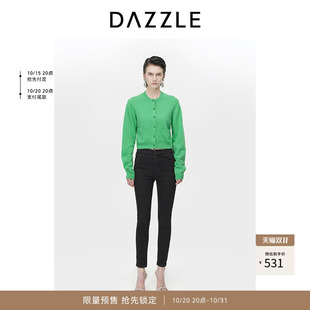 【奥莱】DAZZLE地素奥莱羊绒针织圆领开衫冬季法式毛衣上衣女