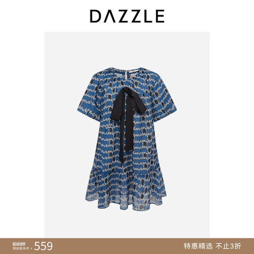 DAZZLE地素碎花短袖连衣裙