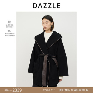 DAZZLE地素奥莱 毛呢外套冬季羊毛双面呢工艺大衣