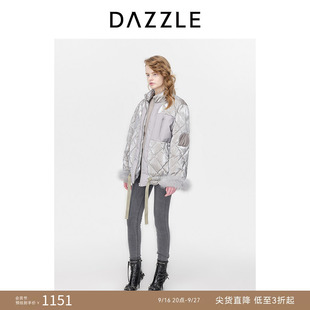 【奥莱】DAZZLE地素奥莱羽绒夹克冬复古拼接中长款羽绒服女