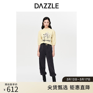 DAZZLE米奇系列 地素奥莱春季绣珠片米奇针织套头毛衣女