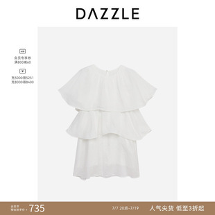 【奥莱】DAZZLE地素奥莱 连衣裙春秋女装木耳边设计感短