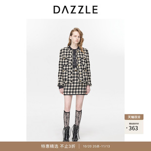 【奥莱】DAZZLE 地素奥莱格子呢冬季优雅格纹短款半身裙女