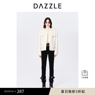 弹力显瘦百搭牛仔裤 DAZZLE地素奥莱黑色修身