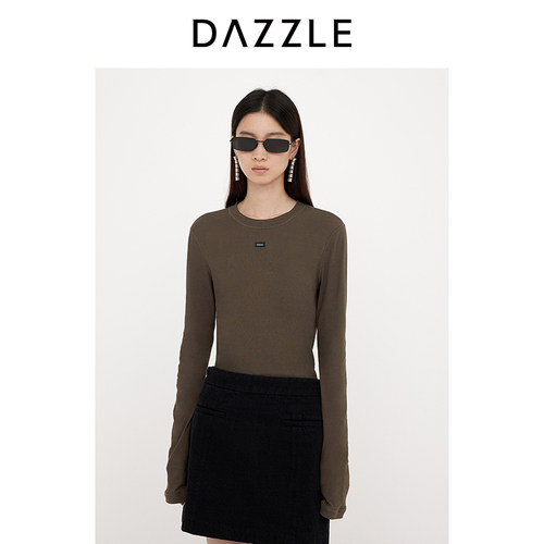 【七七酱直播间】DAZZLE地素 2024冬季新款长袖T恤