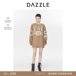 【奥莱】DAZZLE地素奥莱绣花卫衣冬季字母蝴蝶设计套头上衣女