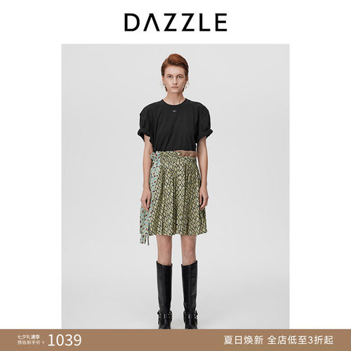 DAZZLE地素地素花布拼接连衣裙