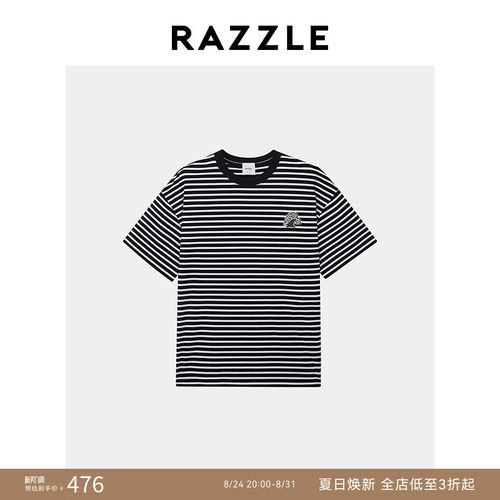 RAZZLE 地素奥莱男装黑色秋季短袖T恤