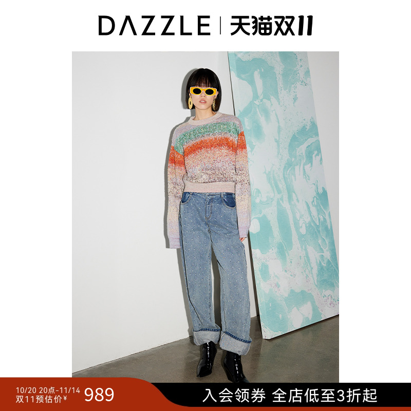 DAZZLE地素珠片绣针织毛衣