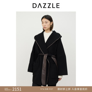 DAZZLE地素奥莱 毛呢外套冬季羊毛双面呢工艺大衣