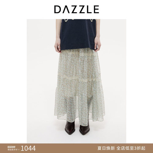 DAZZLE 地素奥莱裙2025年秋季白色长裙