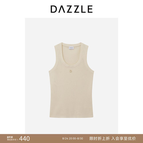 DAZZLE 地素奥莱毛衫无袖2025夏季米白色针织背心