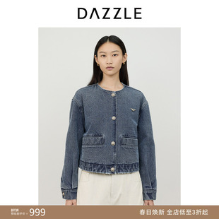 DAZZLE地素奥莱 棉服冬季女装复古摩登牛仔棉服外套