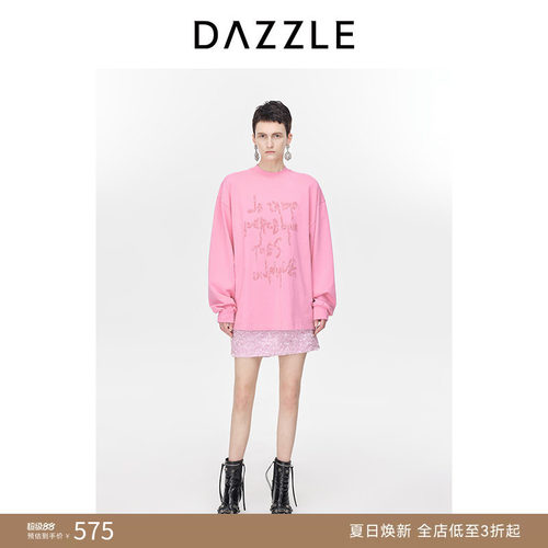 DAZZLE长袖烫钻地素上衣