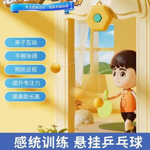 自动收线悬挂乒乓球训练器家用门框悬挂式儿童球拍健身玩具练球器