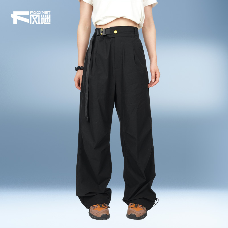 FOOXMET风谜新款户外休闲裤女宽松直筒长阔腿裤子百搭显瘦伞兵裤