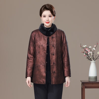 短款海宁皮衣真皮羽绒服女