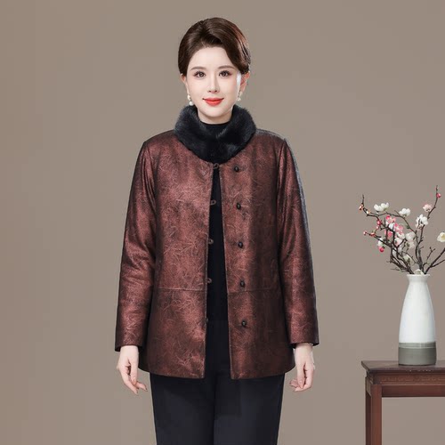 短款海宁皮衣真皮羽绒服女