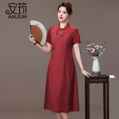 新中式改良旗袍喜婆婆婚宴装礼服