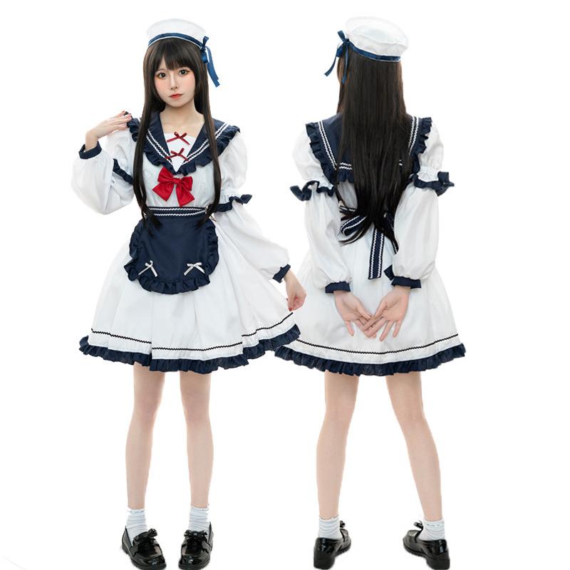 二次元日系新品春夏水手服jk制服cosplay可爱女佣lolita女仆套装
